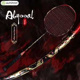 Badminton Rackets ALP QY 4U Max 35Lbs Golden Dragon 100% Full Carbon Fibre Badminton Racket With Box Professional Racquet Badminton Raket 231216