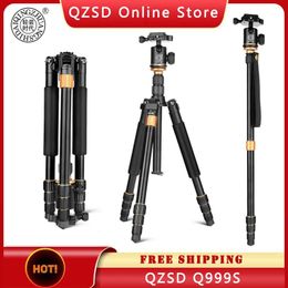 Holders QZSD Q999s Portable Pro Photographic Aluminium Alloy Tripod Monopod Ball Head Kit Foldable Compact Travel for DSLR Camera