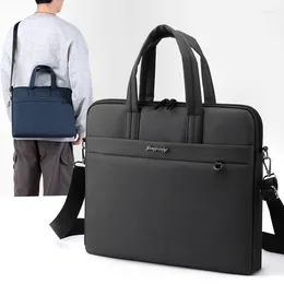 Briefcases Male Solid Color Briefcase Large Capacity Crossbody Laptop Bag Multifunction Single Shoulder Student Bags Business Handbag XA66C