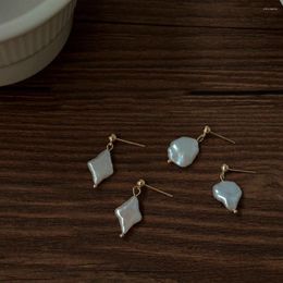 Stud Earrings For Women Fashionable Natural Fresh Water Pearl Retro Geometric Simple Jewellery Wholesale