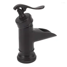 Bathroom Sink Faucets Single Hole Basin Faucet Waterfall Outlet Anti Scratch Black For Kitchen Under Counter