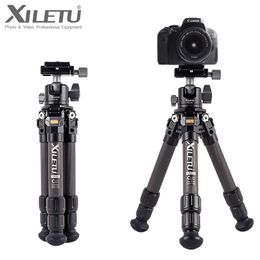 Holders XILETU Lightweight Stable Carbon Fibre Tripod w 360° Rotation Detachable Ball Head Mini Tabletop Stand For Digital Cameras DSLRS