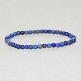 MG0028 Whole 4 mm Lapis Lazuli Mini Gemstone Bracelet Natural Stone Women's Yoga Mala Beads Jewelry227o