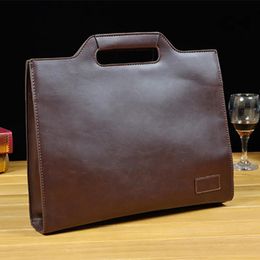 Briefcases Business PU Leather Men Luxury Office Handbag Large Capacity Shoulder Messenger Bag Male Casual File Tote 231216