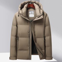 Men's down jacket winter new high-end warm hooded jacket bread down dad short men's clothing