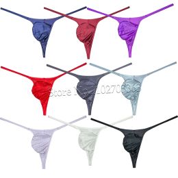 Men's Enhancing Pouch Thong G-string Wet Look Mini Bikini Flash Sexy Shiny T-back Lingerie Micro Pants