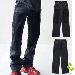 Men's Jeans Fall Askyurself Taped Denim Trousers Washed Pants Women's High Street Casual Style