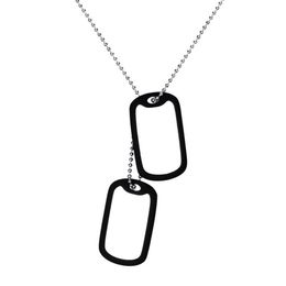 Custom Engraving Stainless Steel Double Military Dog Tags Necklace with Rubber Spacer USA Armed Forces Design305Z