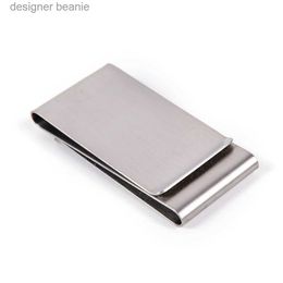 Money Clips New 1PCS Silver Stainless Steel Slim Double Sided Men Women Money Clip Metal Credit Card Money Holder Steel Clip ClampL231216