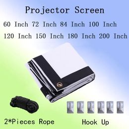 Projection Screens Thinyou Folding soft simple Projector screen 60inch 72inch 84inch 100inch 120inch 150inch 180inch200inch 16 9 outdoor HD curtain y231215