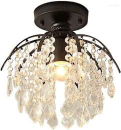 Chandeliers Nordic -Style Metal Crystal E27 Single Light Ceiling Decoration Hanging Lamp Bars Restaurant Entrance Lighting