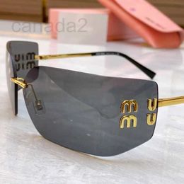 Sunglasses Designer MI U SMU54YS retro y2k half pack sulasses with the same high-grade wind radiation protection handsome photo without borders UBP3