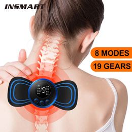 Massaging Neck Pillowws EMS Massager Mini Cervical Back Muscle Pain Relief Patch Massageador Stimulator Mat Portable Leg Body Health Care Tool 231215