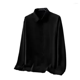 Men's Dress Shirts Men's Dress Shirts White Man Korean Style Loose Slim Fit Long Sleeve Non Ironing Anti-wrinkle Button Shirt Casual Professional Work Uniform