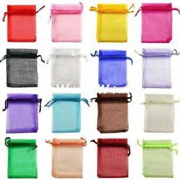 100pcs Organza Gift Bags Wedding Party Favour Organza Xmas Jewellery Pouches Gift Candy Bags 7x9cm 9x12cm 10x15cm 13x18cm1878