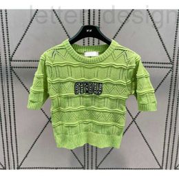 Women's T-Shirt designer luxury MM Spring/Summer New Hollow 3D Wave Pattern Knitted Round Neck Short Sleeve Top Versatile Four Colour Shirt 1706