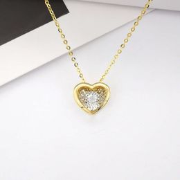 New Design Fashion Heart Shape Real Women Jewelry Pure Solid Gold