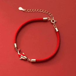 Charm Bracelets La Monada 165cm 925 Sterling Silver Red Rope Carp Thread Line String Jewellery For Women Student Girls 231215