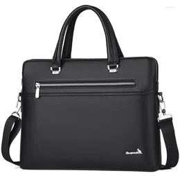 Briefcases Men's Executive Briefcase Tote Office Bags For Men Pu Leather Business Man Shoulder Computer Husband Laptop Male Handbags