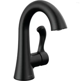 Bathroom Sink Faucets Matte Black Faucet Single Handle Drain Assembly Included