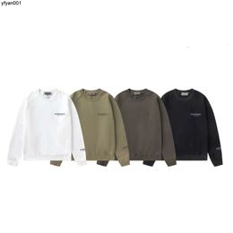 Autumn/winter New Fog Double Line Essentials Letter Print Plush Round Neck Hoodie for Men and Women