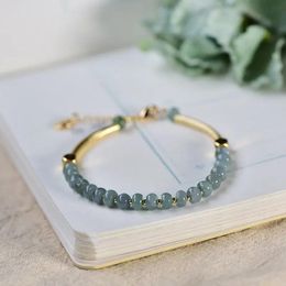 Bangle Natural Stone Abacus Beads Bracelet Jade Bangle With Extension Chain Women Handmade Lucky Chakra Friendship Couple Charm Jewelry