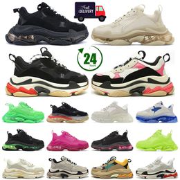 2024 triple s designer casual shoes for men women platform sneakers clear sole black white grey Royal Neon Green mens trainers sports