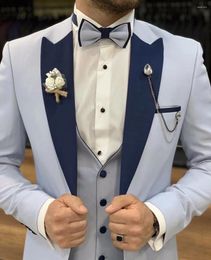 Men's Suits 2023 High Quality Custom Made Single Breasted Man Suit Groom Tuxedo Costume Homme Three Pieces (Jacket Pants Vest Tie)