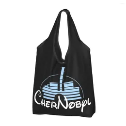 Shopping Bags Nuclear Disaster Chernobyl Geek Ukraine Radiation Vintage Bag Foldable Grocery Capacity Recycling Handbag