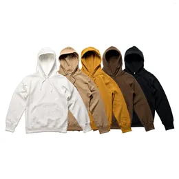 Men's Hoodies Autumn And Winter 400g Retro Heavy Thick Cotton Fleece Hooded Sweatshirt Loose Pullover For Men Women