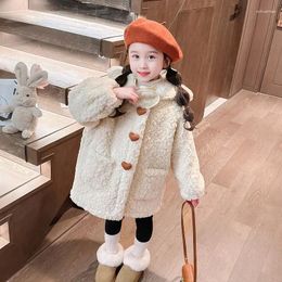 Jackets Autumn Winter Girls Coats Children Cotton-padded Kids Clothing Baby Love Hooded Outerwear 2-8 Years Princess Costumes