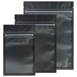 Assorted Sizes Matte Clear Black Black Zip Lock Bags 100pcs PE Plastic Flat Ziplock Package Bag 201022262W