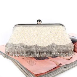 Factory Retaill Whole brand new handmade pretty diamond evening bag beaded bag with satin for wedding banquet party porm271k