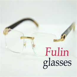 Fashion Eyeglasses frames White Mix Black Buffalo Horn Temple Eyeglasses For Men T8100907 driving glasses C Decoration Size54-18-204d
