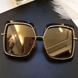 Luxary-Women Narcissus Cream Tortoise Rose Gold dark Brown Shaded Sunglasses Gafas De Sol Designer Sunglasses Vintage Glasses New 268S