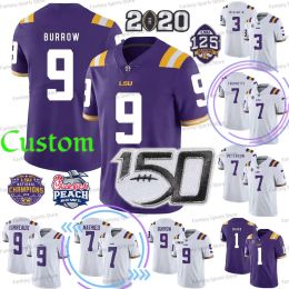 LSU Tigers Football Jerseys Joe Burrow Burreaux Jersey Chase Tyrann Mathieu Peterson Leonard Fournette Odell Beckham Jr. Guice Tigers Jersey 90