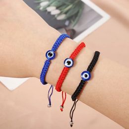 Bangle 15pc Turkish Blue Handmade Braided Red Rope Bracelet Women Men Friendship Jewellery Lucky Thread String Adjustable Gift 231215