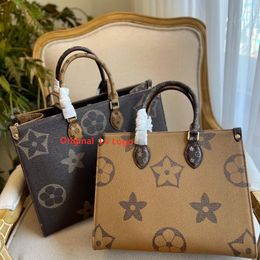 Hot Sale Sac Original Import Real Leather Luis Onthego Tote Bag Famous Brands Luxurys Handbags Mirror Quality Purse Shoulder Designer Bags for Women Dhgate New