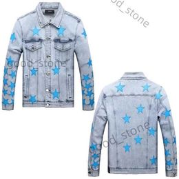 Men's Amirs denim Jacket Mens Designer High Street Hole Star Patch Womens Embroidery Denim amri Jacket Size S/m/l/xl/xxl 2 P95L