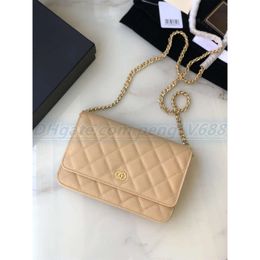 top quality designer shoulder bag chain strap handbag plaid purses double letter solid buckle sheepskin caviar pattern womens luxury evening bags to