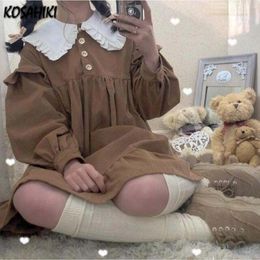 Sweaters Kosahiki Japanese 2023 Kawaii Lolita Cosplay Loli Dress Sweet Loose Robe Full Sleeve Cute Ruffles Dresses Haruku Vestidos