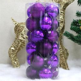 24pcs barrel christmas tree ball matte purple mixed 4cm balls accessories quality284O