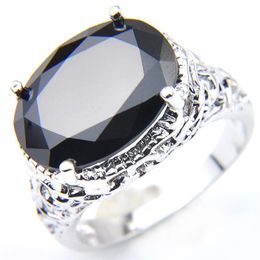 New Arrival -6 Pieces Lot Unique Party Jewellery Oval Black Onyx Crystal Gemstone Russia 925 Sterling Silver Plated USA Wedding Part286l