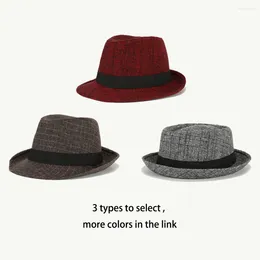 Berets Fedora Hat British French Plaid Retro Bowler Fashion Jazz Cap For Men