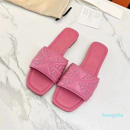 Slippers Slides Sandals flattie heeled flat heels open toe women's designers Rubber outsole Evening Casual Fashion shoes