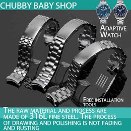 Top Quality band 316L 20mm 22mm Silver Stainless steel Band For omega strap seamaster speedmaster planet ocean belt H220419335P