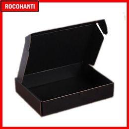 100X Custom Logo Printed Corrugated Cardboard Paper Black Mailing Box Gift Packing Boxes269i