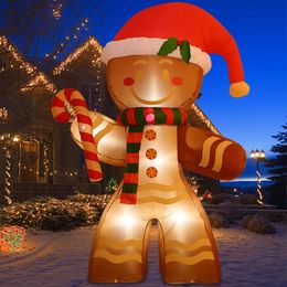 Christmas Decorations 22m Inflatables Gingerbread Man with Builtin LED Ornament for Xmas Party Indoor Outdoor Courtyard Props Decoration 231216