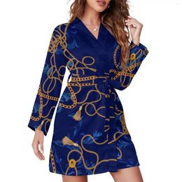 Women's Sleepwear IStock-1211859079 Pajama Robe V Neck Sexy Dresses Woman Long Sleeve Bedroom Nightgown Pattern Pajamas Robes