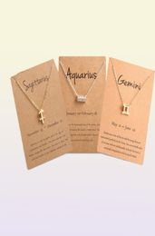 Ailodo Men Women 12 Horoscope Zodiac Sign Pendant Necklace Ari Leo 12 Constellations Jewelry Kids Christmas Gift Drop 59392696396580